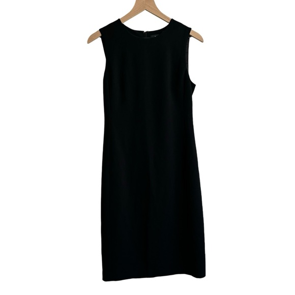 Theory Eano Crepe Little Black Dress Size 6 Career Wear Shift Lined Sleeveless - Picture 2 of 9